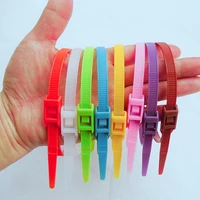 8x350mm 100pcs high quality full size color nylon 66 plastic double lock cable tie
