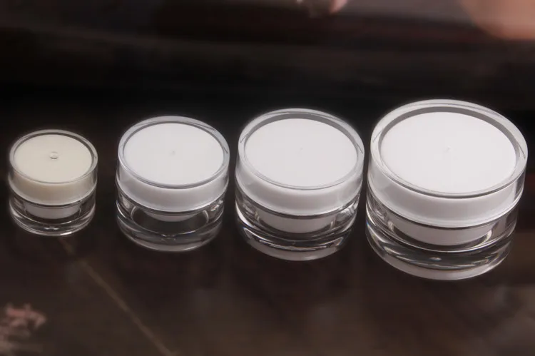 100pcs/lot wholesale white JA21-5ml 10ml plastic containers for cosmetics , plastic mini containers , small empty jars