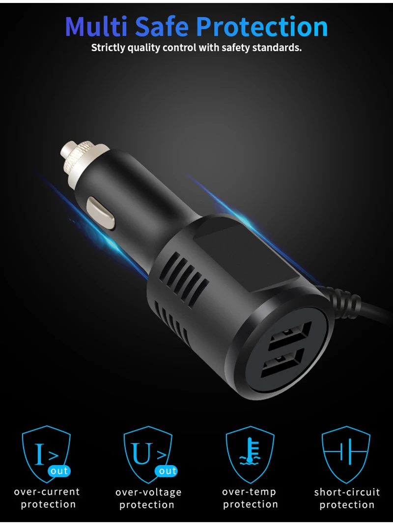 Phisung мини USB Автомобильное зарядное устройство DC Выход 5V 6.2A с двумя портами USB для автомобиля dvr камера gps навигация телефон планшет вход 8 V-36 V