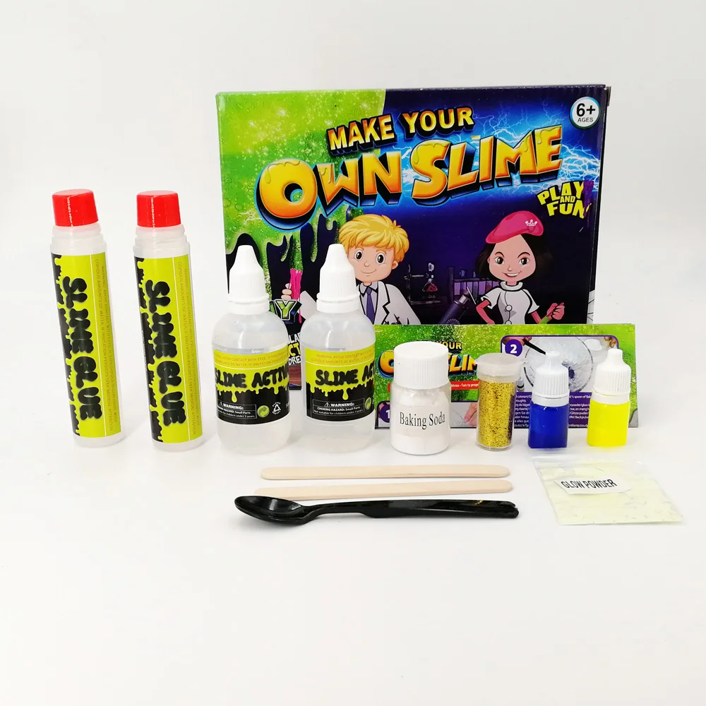 2 цвета DIY Slime набор пушистый Кристалл Gliter порошок клей игра для детей игрушка взрослых снятие стресса Кристалл грязи слизи подарок