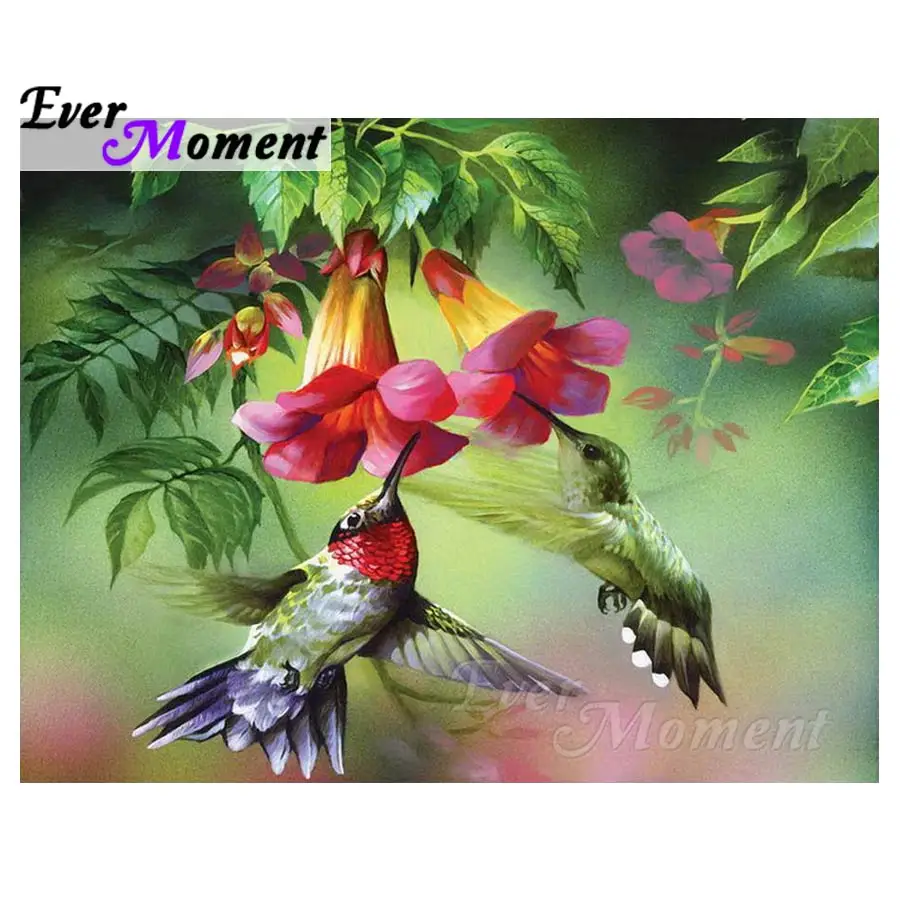 

Алмазная живопись Ever Moment, птица, цветок, ручная работа, 5D, алмазная вышивка, мозаика, квадратные стразы, S2F164