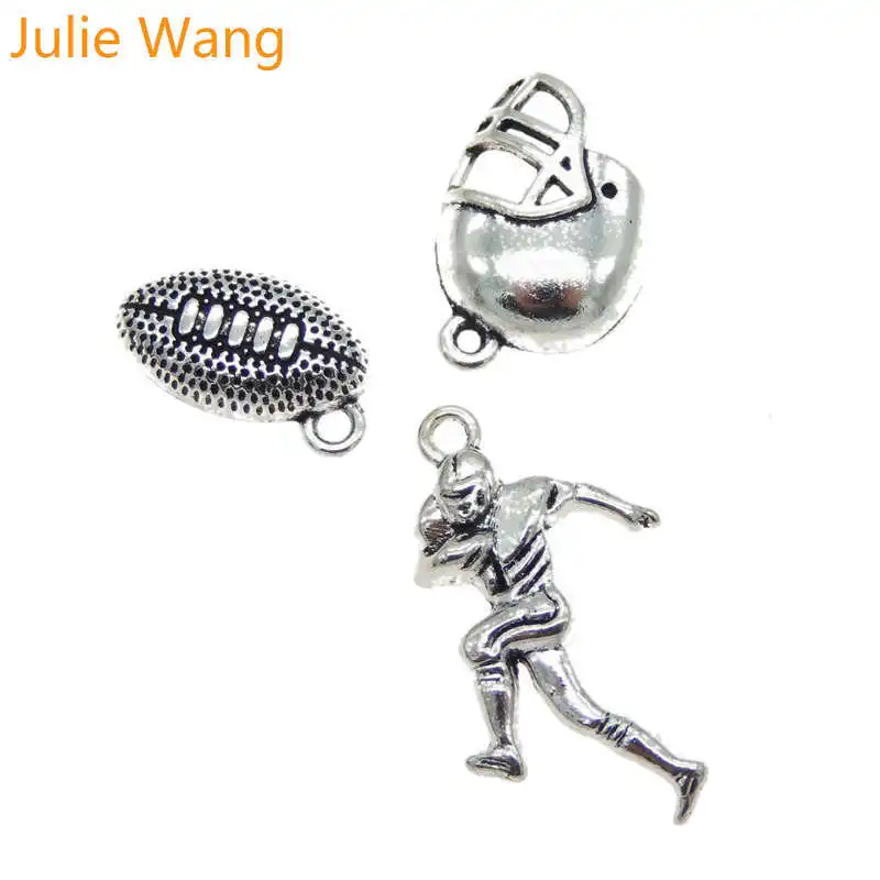 Julie Wang 15 шт. Американский футбол спортивные подвески из Сплава Антикварные