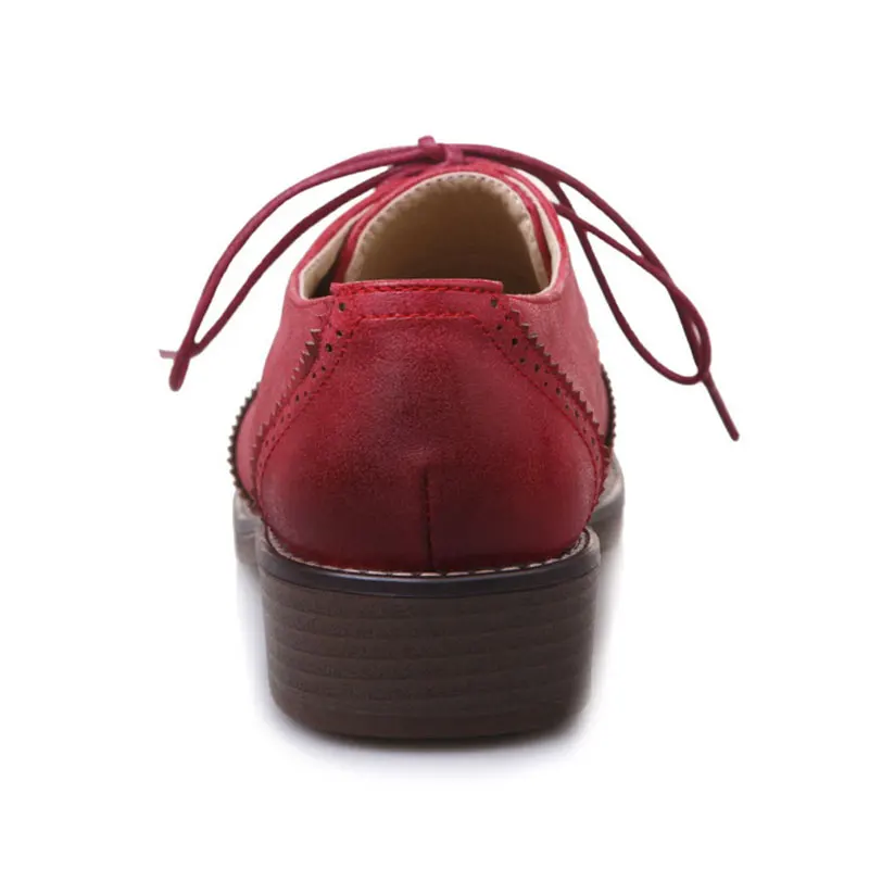 

Fanyuan Retro Carved Women Brogue Shoes British Flat Oxfords Shoes for Women Lace-Up zapatillas mujer Casual Flat Girl Shoes