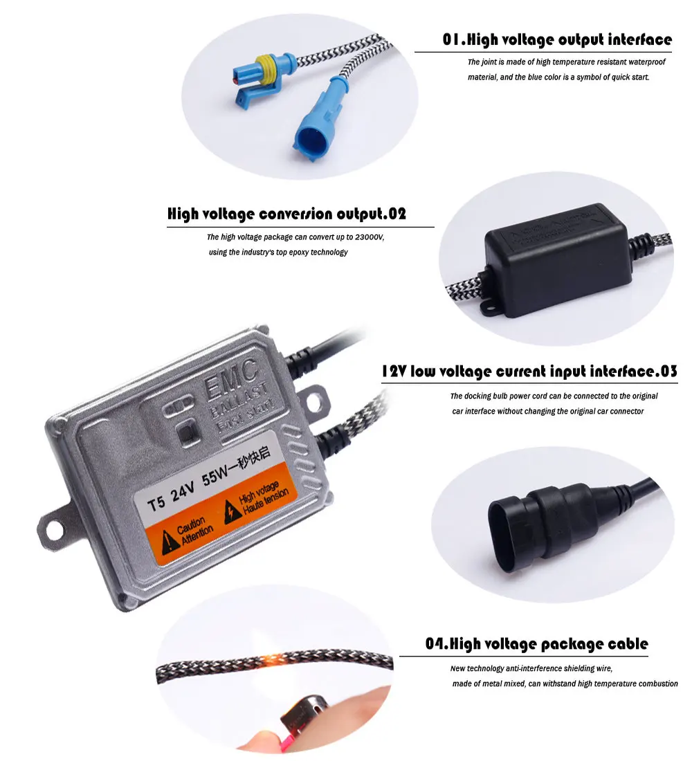 24V фары для грузовика hid xenon kit 55W H4 bixenon H7 H11 4300K 5000K 6000K H1 8000K супер яркий 24V фургон лодка лампа