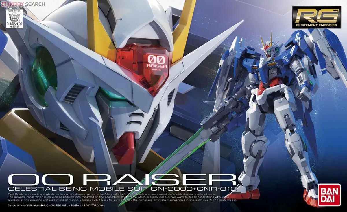 Bandai Gundam 96427 RG 1/144 00 ОО Райзер 00R мобильный костюм сборки модель Наборы фигурки