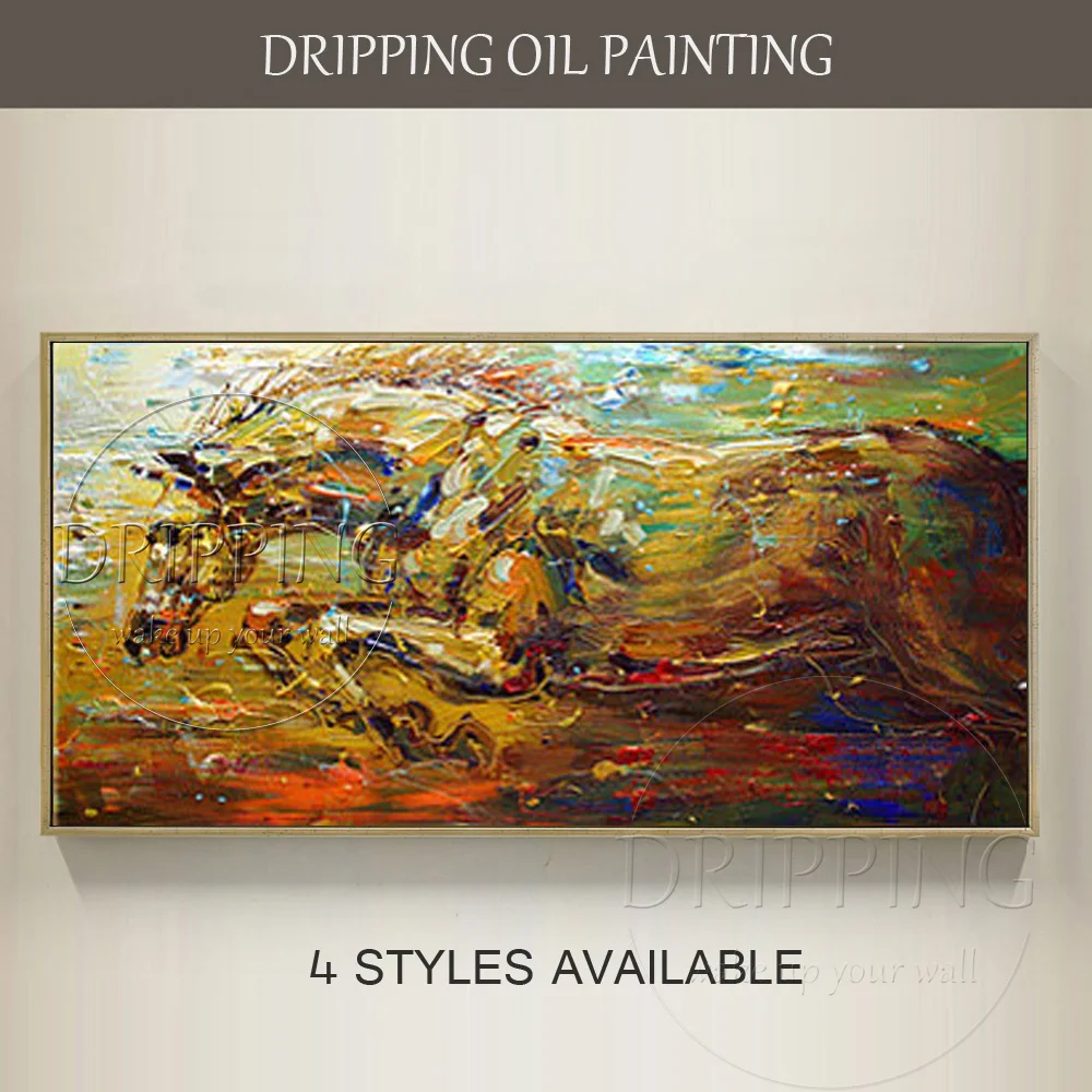 

Kinds of Horse Oil Painting for Wall Decor Hand-painted Modern Wall Art Horse Painting Abstract Running Horse Oil Painting