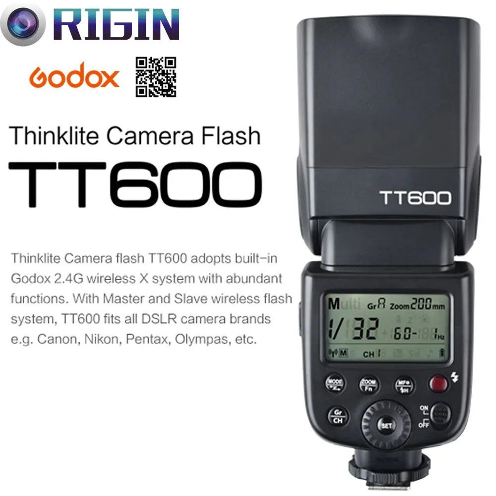Godox TT600/TT600S GN60 HSS 1/8000s вспышка для камеры Speedlite 2 4G Беспроводная X СИСТЕМА 0 1 ~ 6 s время