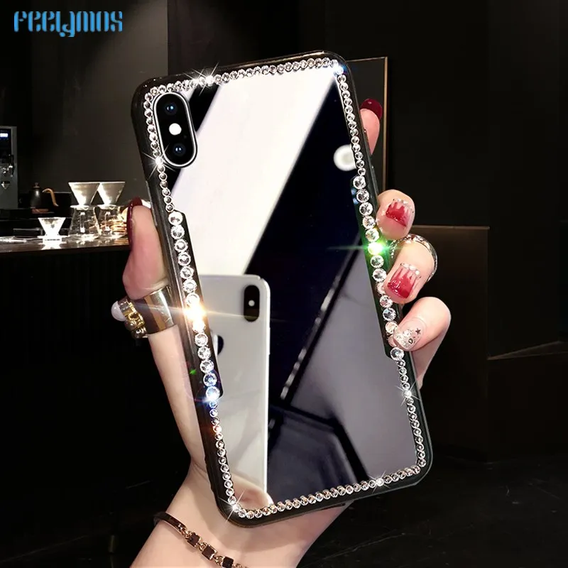 Роскошные мягкие задние зеркальные чехлы для iPhone 11 Pro Max 7 plus 8 Plus 6 6s X XS XR