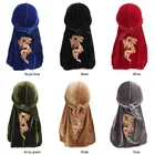 Мужская бархатная Бандана с драконом, модная повязка на голову с волнами, тюрбан, аксессуары для волос, новинка в Китае