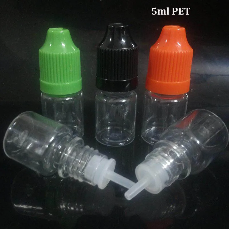 50 шт PET E Cig жидкая Паровая бутылка 3 мл 5 мл 10 мл 15 мл 20 мл 30 мл 50 мл 100 мл пластиковая пустой флакон-капельница с защитой от детей