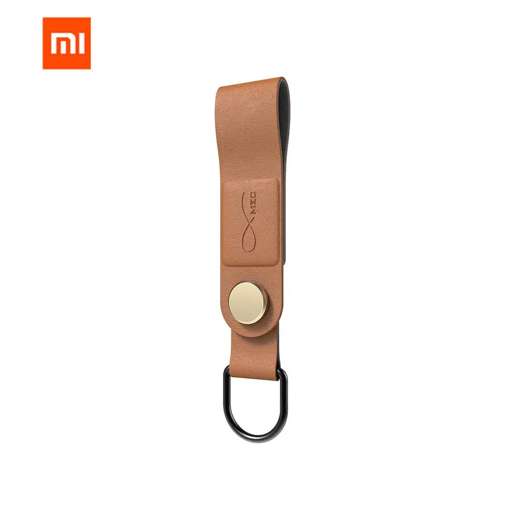 Оранжевый Xiaomi Mijia Bcase MEC магнитный зажим для наушников три цвета кожаная пряжка Органайзер проводов для наушников держатель портативный кабель - Цвет: Оранжевый