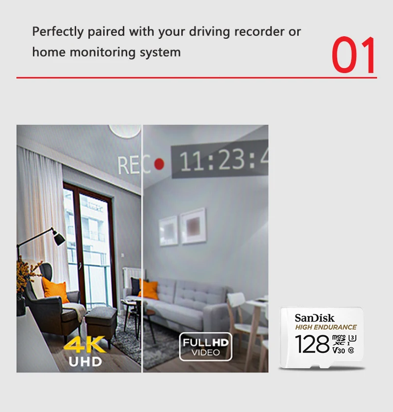 SanDisk высокая выносливость micro SD карта 32 Гб 64 Гб карта памяти 128 ГБ 256 Гб класс 10 U3 V30 Micro флэш-карта 4 K HD microsd