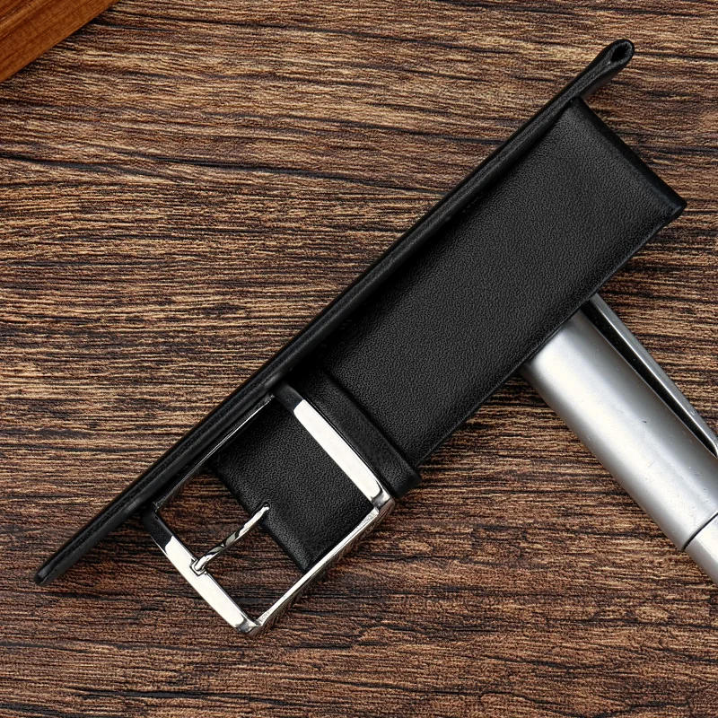 Ремешок MAIKES тонкий из натуральной кожи для наручных часов мягкий браслет с