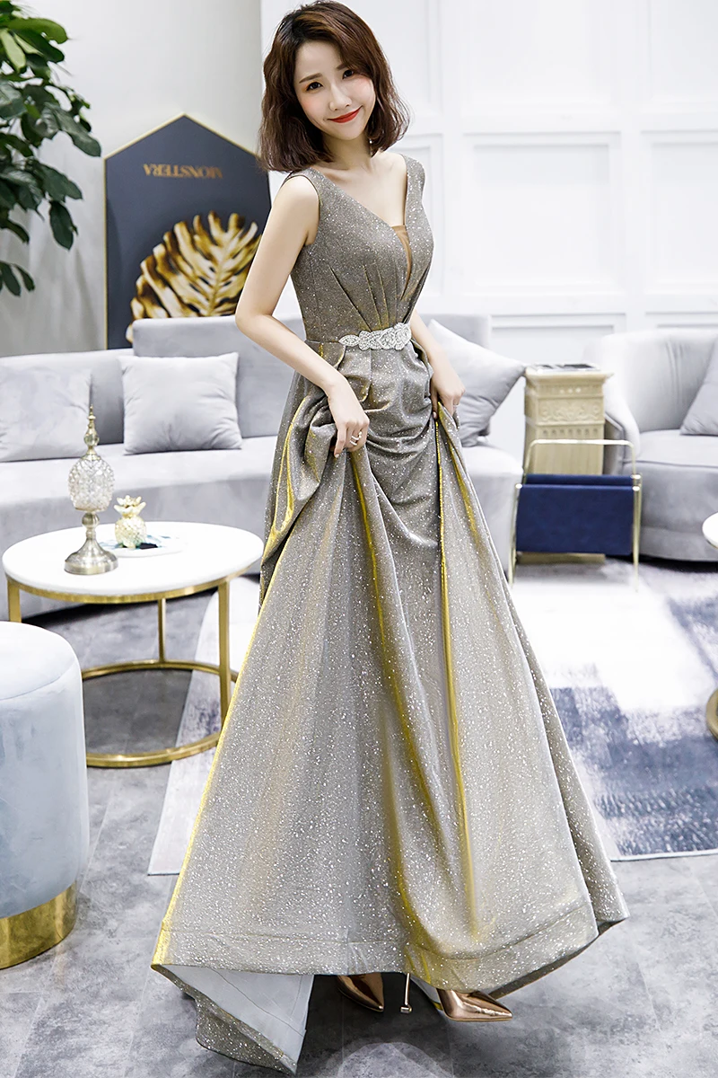 SSYfashion/элегантные длинные вечерние платья с v-образным вырезом шнуровкой сзади