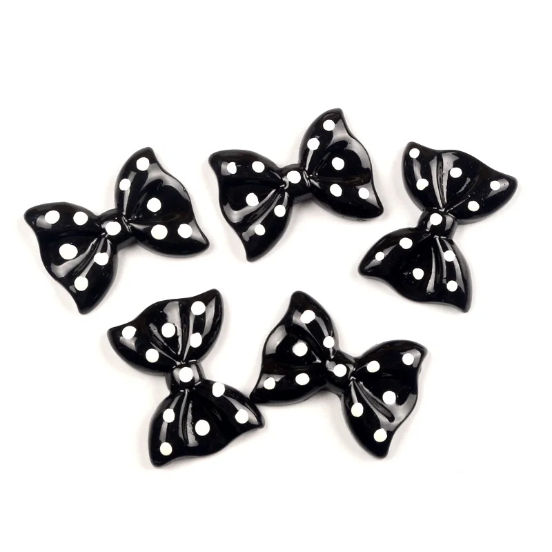 20 шт черный горошек бант Цветок Смола украшения ремесла рамка из бисера Кабошоны