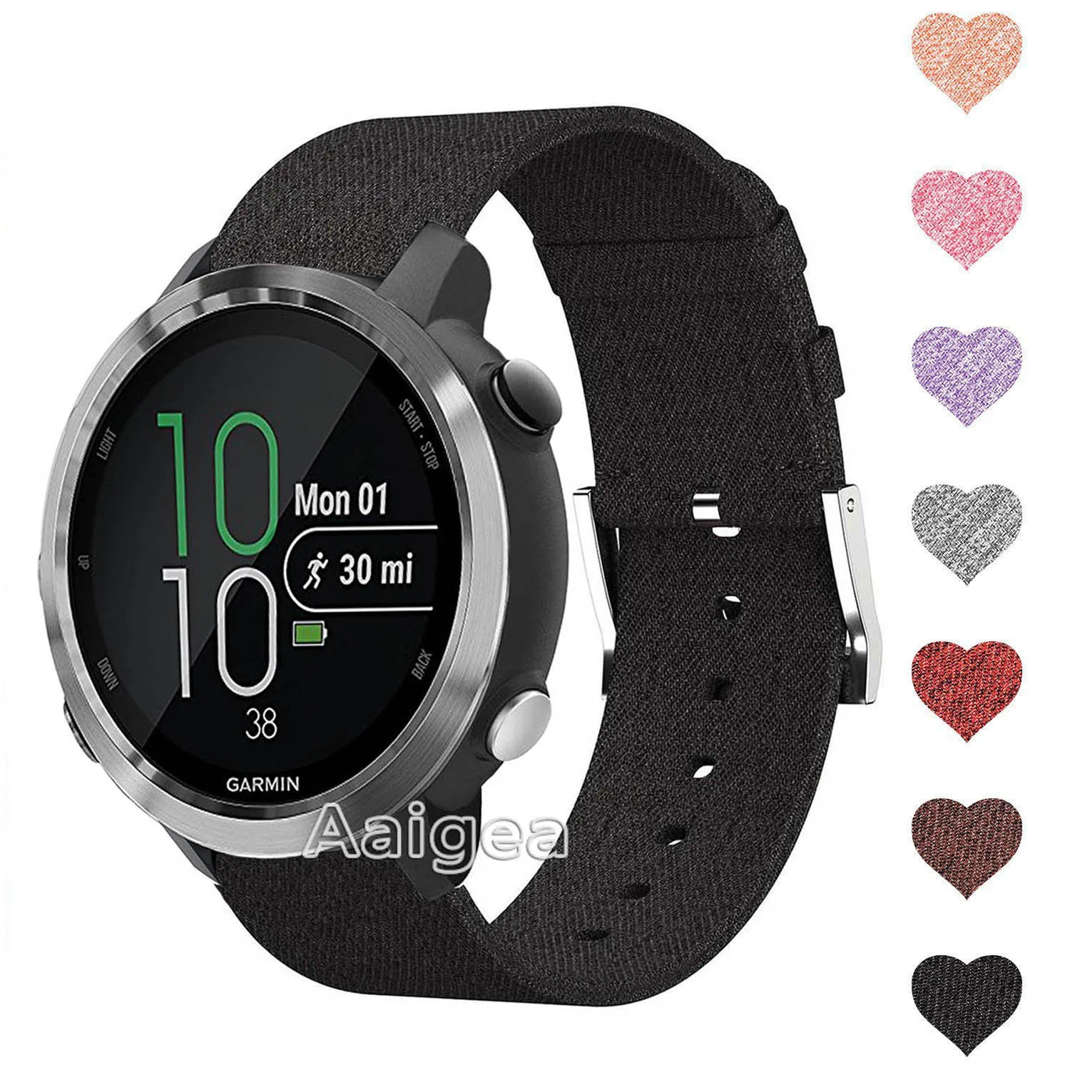Тканый текстильный ремешок для часов Ремешок для Garmin Forerunner 645 музыка Смарт часы замена мода нейлоновый наручный ремешок 20 мм