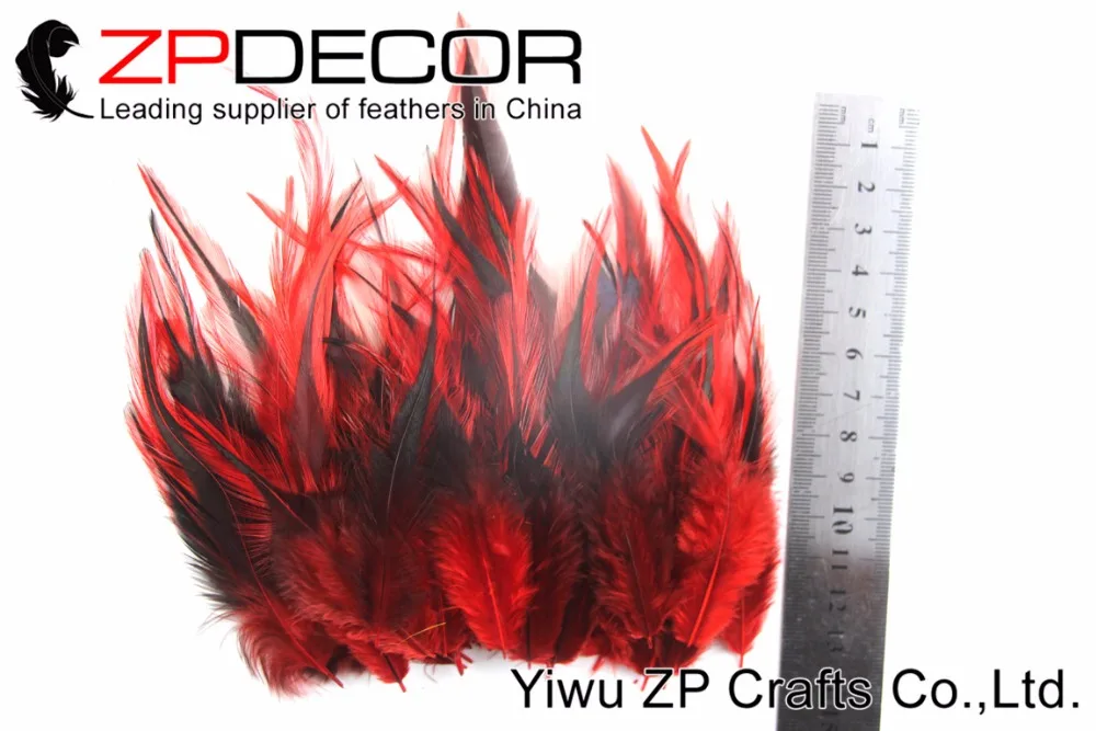 Zpdecor 100 шт/партия 10-15 см(4-6 дюймов) красивые узоры для художественных ремесел окрашенные Красные кружевные остроконечные петушиные перья