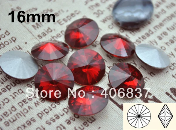 

100pcs/Lot, 16mm Siam Crystal Rivoli, Free Shipping! Chinese Top Quality Crystal Rivoli