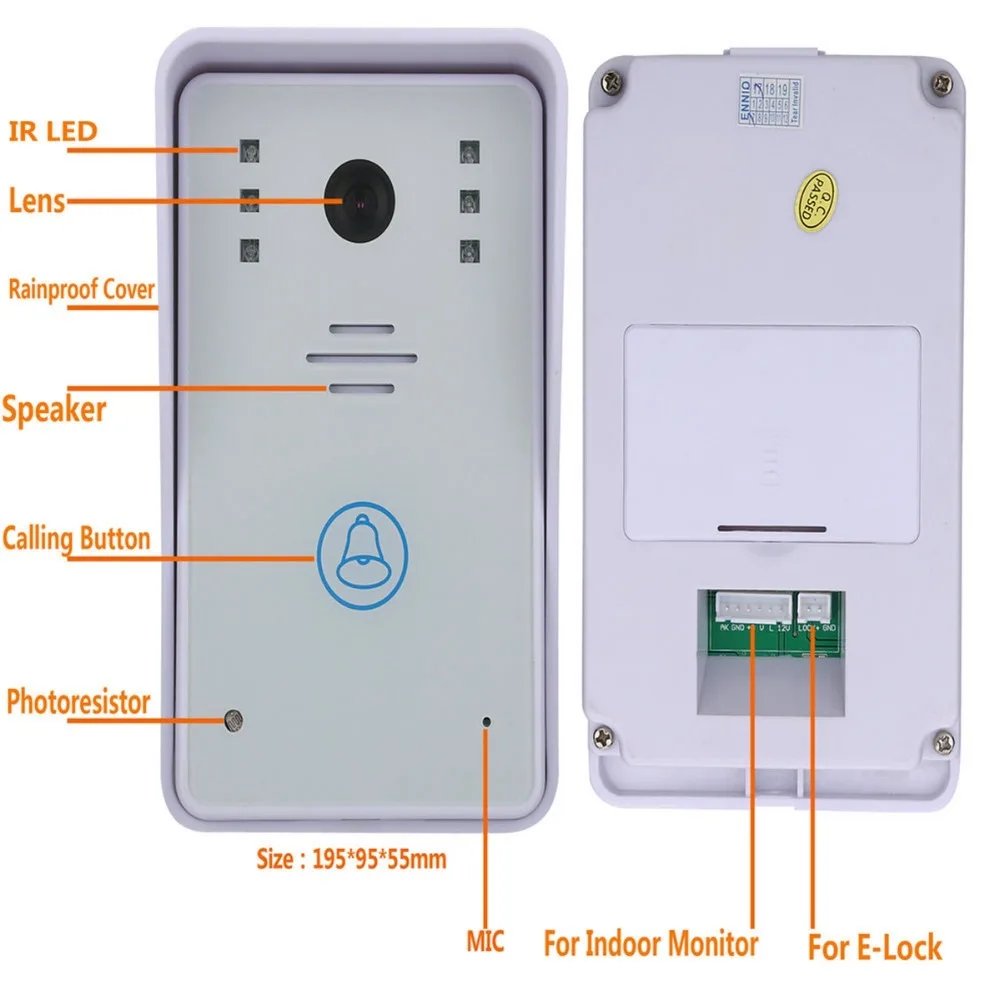 Домашняя безопасность 7 &quotДва монитора Запись видео домофон дверной звонок с 8G