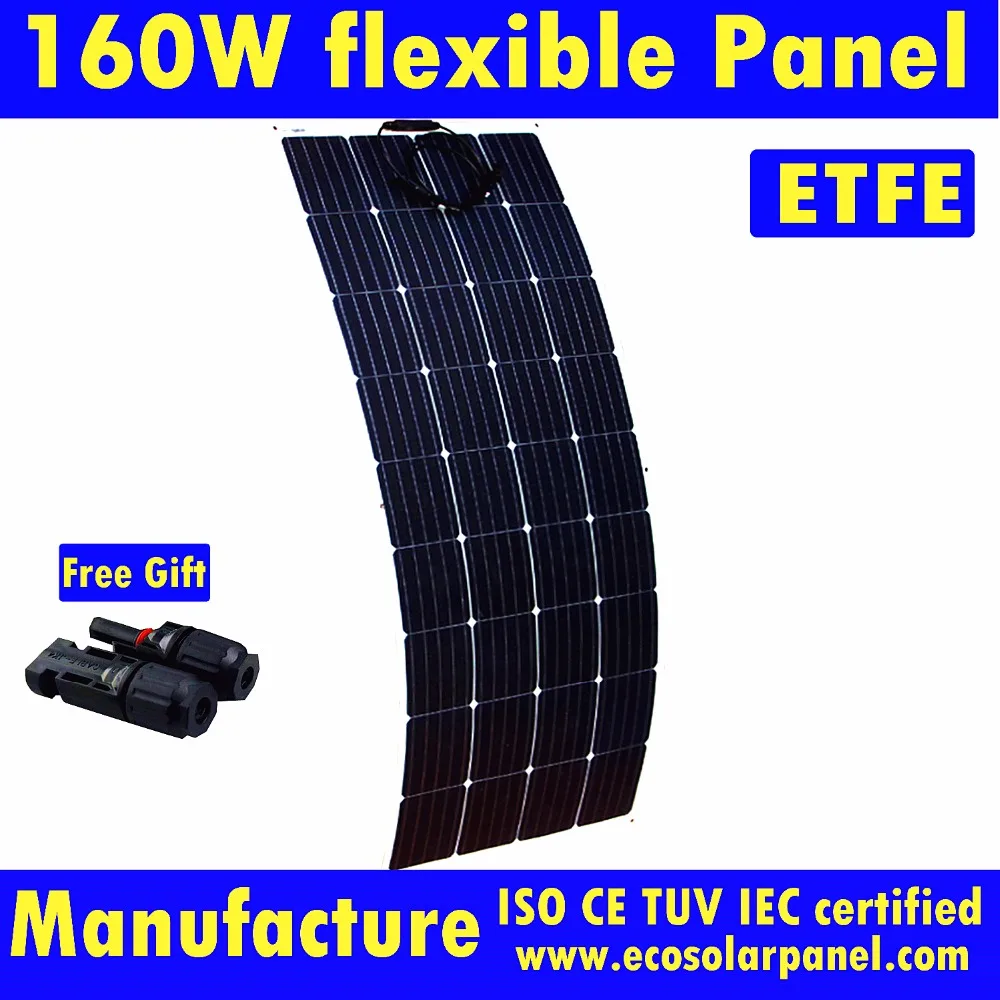 Гибкая солнечная панель моно панели Вт 160 Солнечная гибкая ETFE-diy комплект для