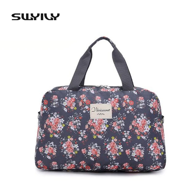 SWYIVY 2017 New Waterproof Gym Bag Multi-Functional Sports Bag Travel Bags Flower Printed Collapsible Bag Big Size