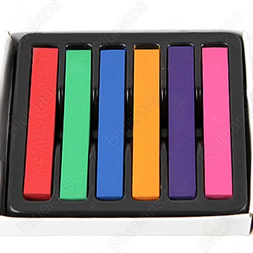 6 Мел для волос Легкие Временные Цвета краска Мягкие пастели Набор Уход за