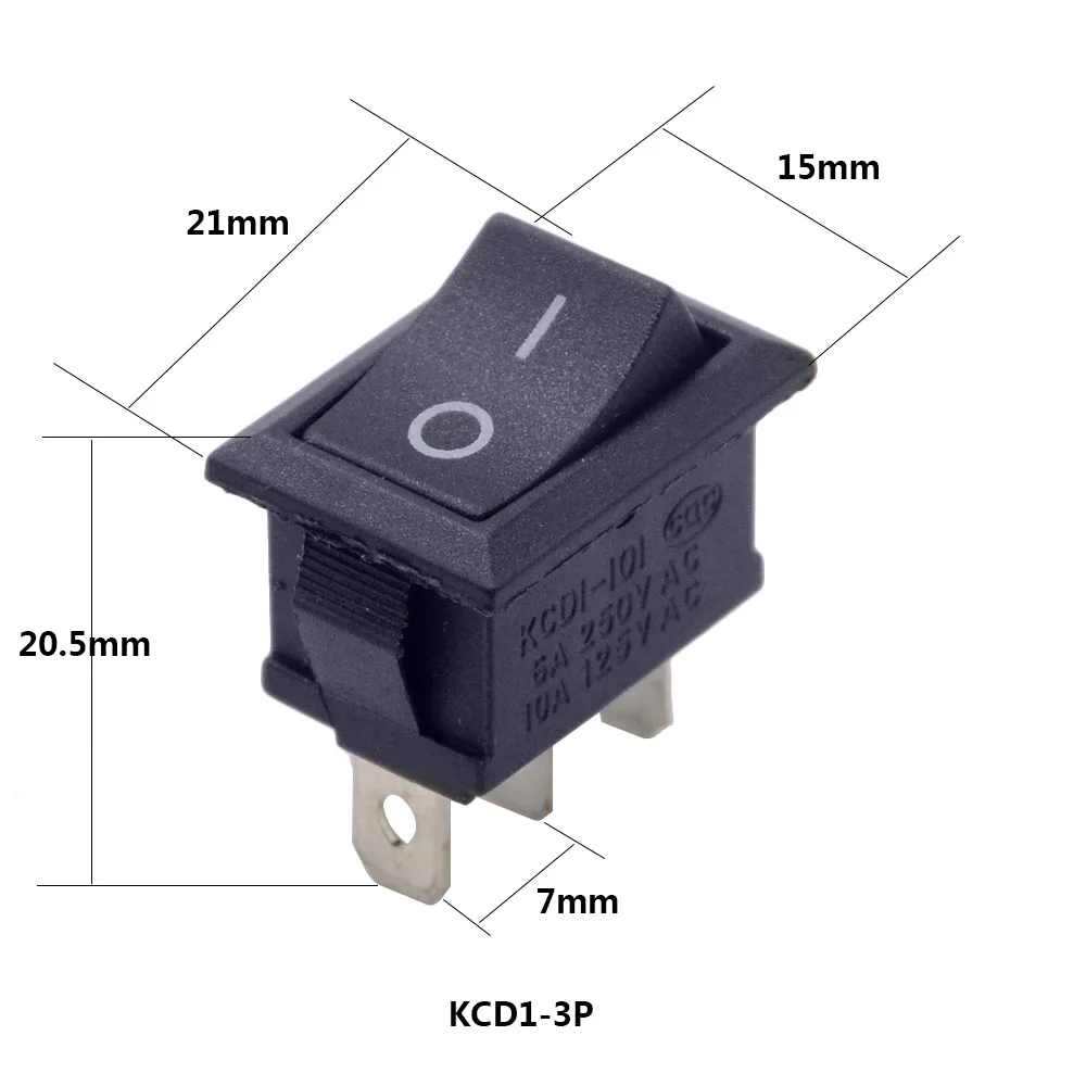 5 шт./лот SPST 2/3/4/6PIN на включение/выключение Круглый/квадратный лодка кулисный переключатель автомобиль приборной панели грузовик на колесах ATV дома KCD - Цвет: KCD1 3P