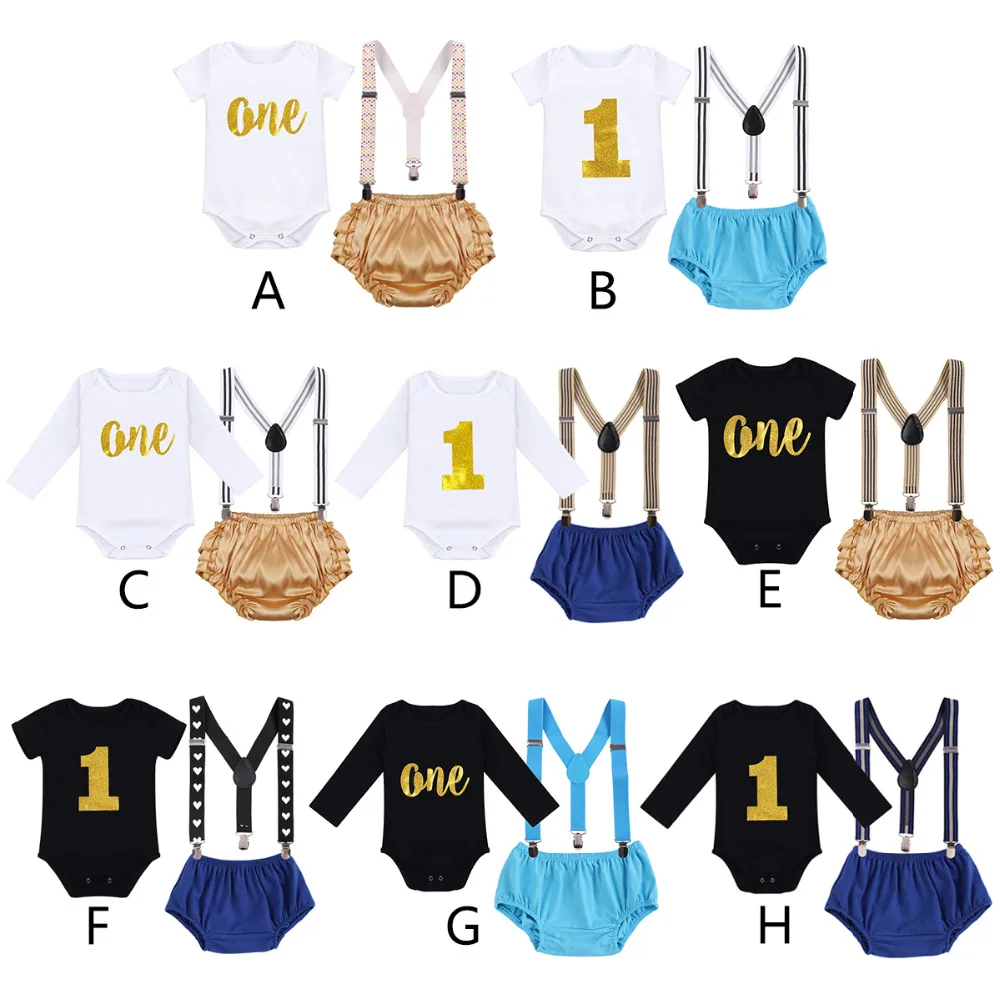 

Birthday Clothes Girl Baby My First Birthday Boy Set for Smash the Cake Boy Suspenders Outfit Cute Baby Clothes for Photo Shoot