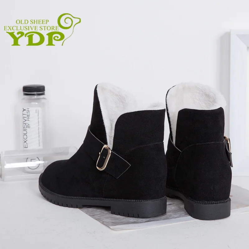 YDP/классические женские зимние ботинки Замшевые Зимние ботильоны женская теплая