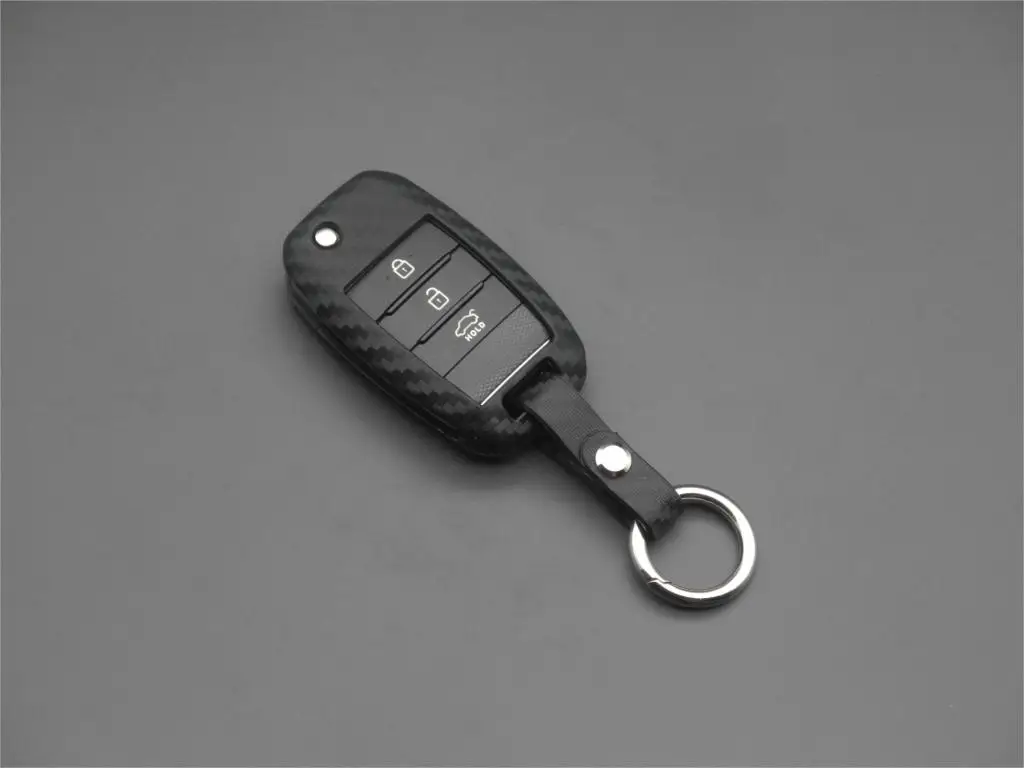 jingyuqin Carbon Fiber Silicone Flip Folding Car Key Cover Case Remote Fob for KIA Rio Sportage Ceed Sorento Cerato K2 K3 K4 K5 |
