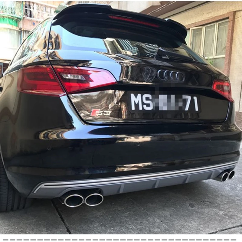 

ABS Plastic Unpainted Rear Trunk Tail Wing Decoration For Audi A3 Hatchbackr Roof Spoiler 2014-2016