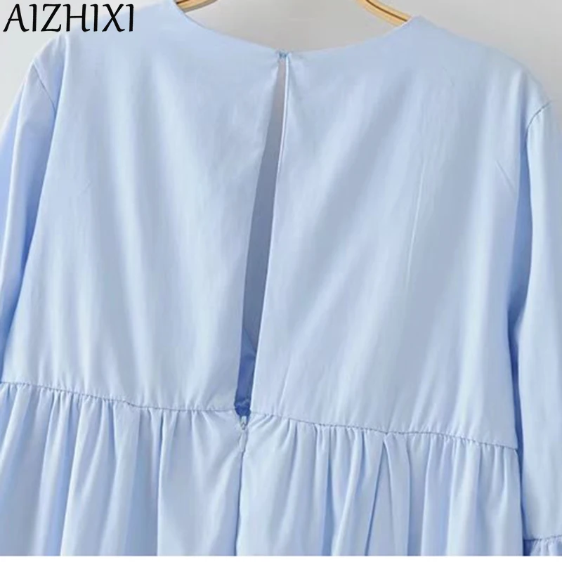 Aizhixi Для женщин Sexy V Средства ухода за кожей Шеи плиссированное платье Back Cut Out