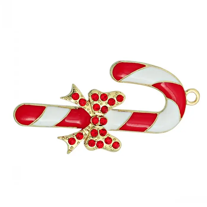 Doreenbeads амулет кулоны рождественские конфеты трость бант золотого цвета узор