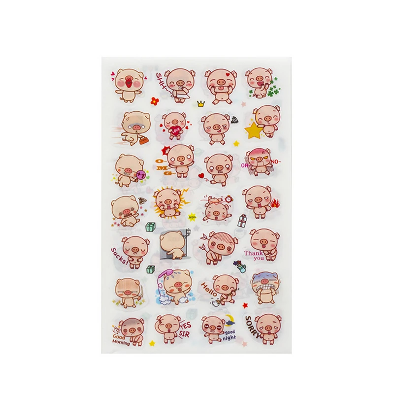 

6 Pcs/Lot Cute Animal Pig Paper Sticker DIY Decorative Diary Scrapbooking Planner Stickers Kawaii Stationery School Supplies