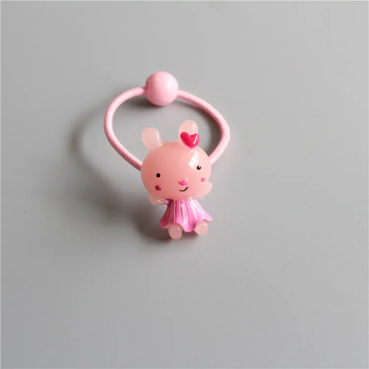 Rabbit Pink 2 шт./лот, эластичные резинки для волос для девочек, яркие цвета, принцесса, мороженое, Кит, веревки для волос, конский хвост, аксессуары для волос, HT075 - Цвет: Rabbit Pink