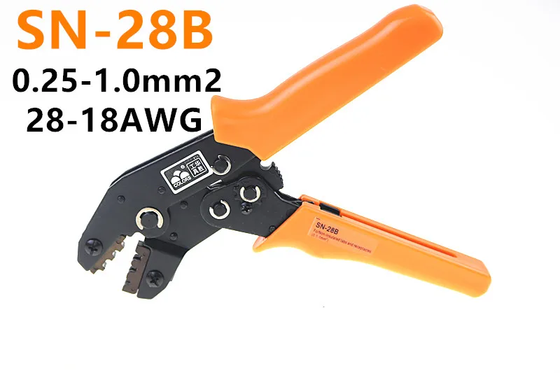 

SN-28B Pin Crimping Tool 2.54mm 3.96mm 28-18AWG Crimper 0.25-1.0mm2 For Dupont
