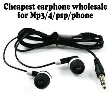 2000 шт./лот 1 2 м самые дешевые новые наушники-вкладыши 3 5 мм наушники для MP3 Mp4