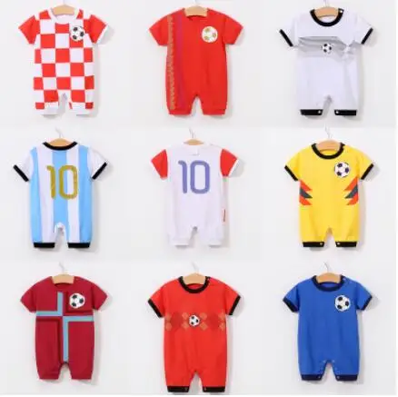 Фото Летние комбинезоны для малышей спортивный костюм футбола с Кубком мира удобный(Aliexpress на русском)