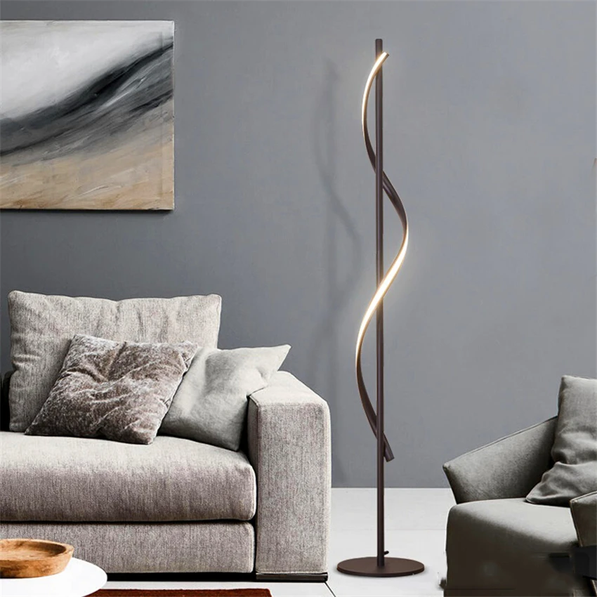 

Modern LED Spiral Floor Lamp Dimming Bedroom Living Room Restaurant Bedside Lighting Decorative Floor Lights Reading Light Avize