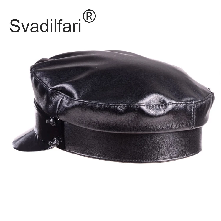 Svadilfari женская шапка из натуральной кожи в стиле милитари, новинка, стильная шапка из натуральной овчины для девушек, шапка для школьников, шапки s