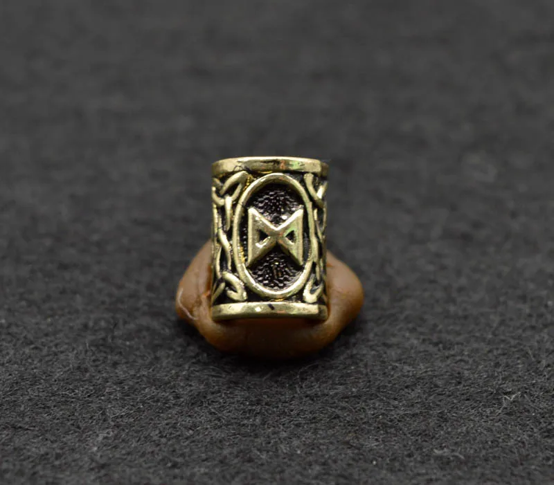 11 antique bronze 5 шт./лот, античные бронзовые античные серебряные бусины в виде руны викингов, подвески для браслета, ожерелья или волос, настоящие фотографии - Цвет: 11 antique bronze