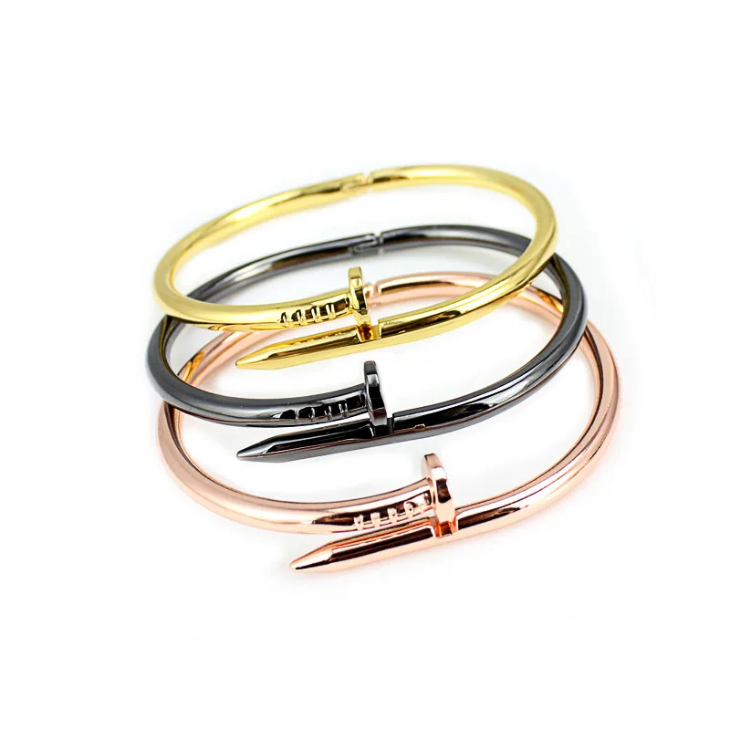 Винт Ногтей Мужчин Из Нержавеющей Стали Браслеты и Розового Золота Для Женщин
