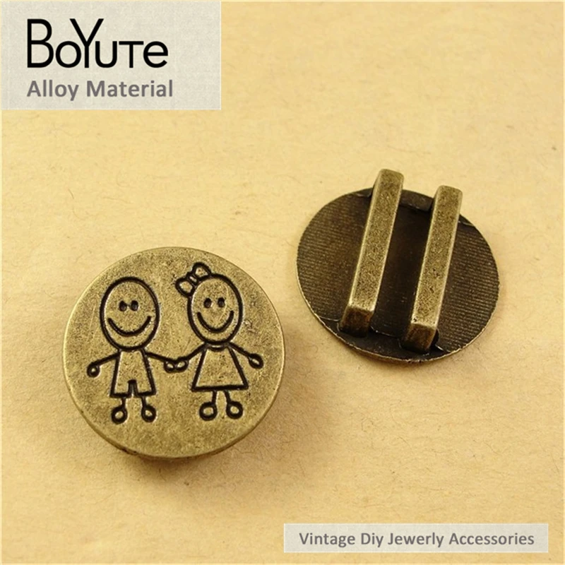 

BoYuTe (60 Pieces/Lot) 13*3MM Vintage Diy Accessories Parts Material Alloy Antique Bronze Lovers Pendants for Jewelry Findings
