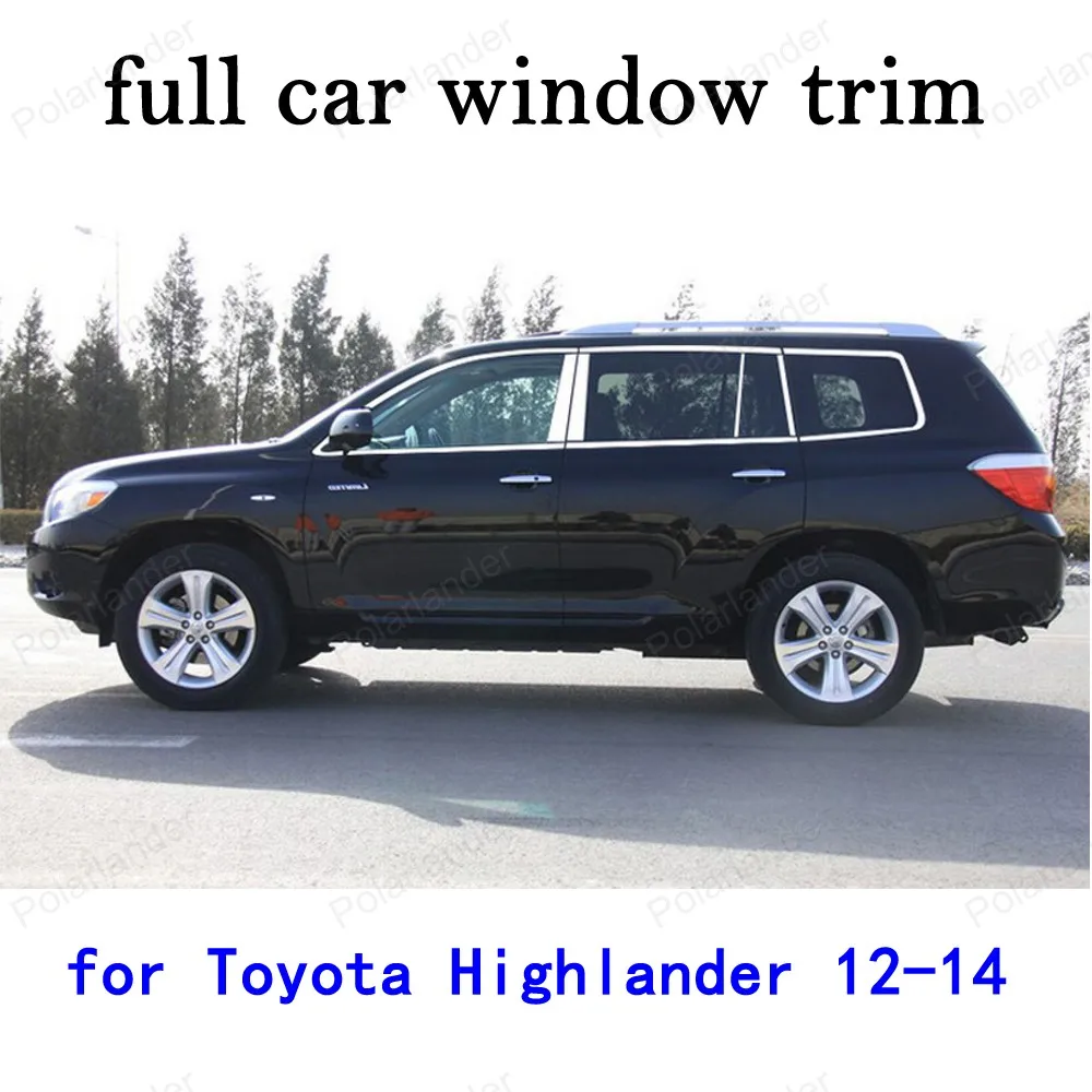 Аксессуары для автомобилей Toyota Highlander 2012 2013 2014 полная оконная отделка нержавеющая