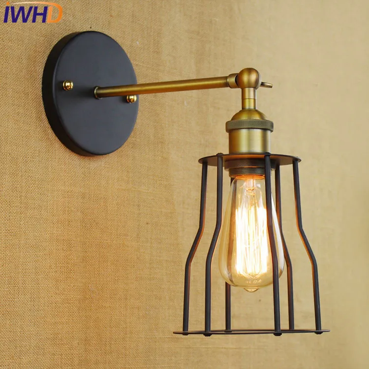 Женская настенная лампа с маленьким датчиком в стиле лофт промышленный Ретро