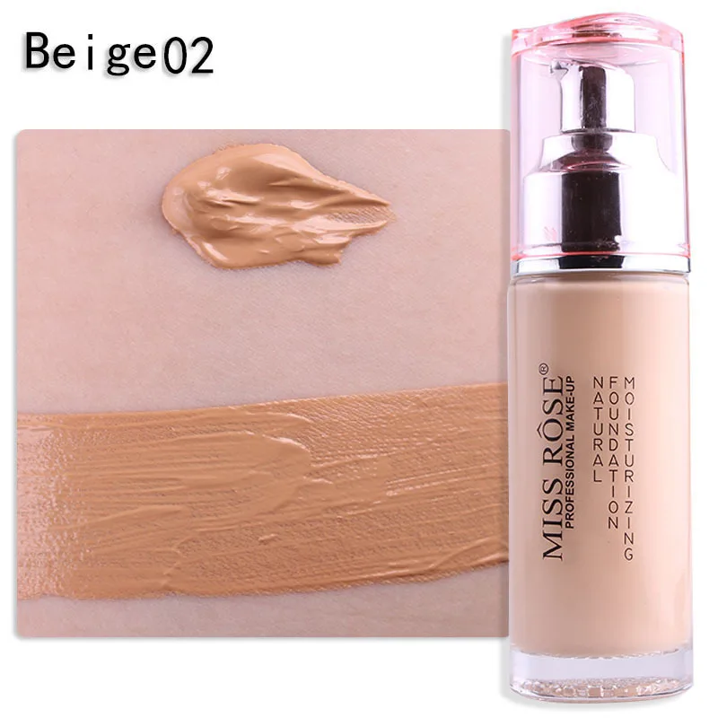 Beige 2 MISS ROSE жидкий кремовый консилер Бронзовый Матовый уход за лицом основа крема ВВ CC Осветляющий праймер солнцезащитный крем корейская косметика - Цвет: Beige 2