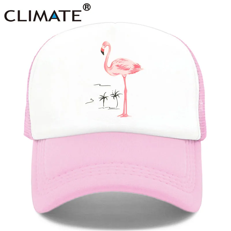 Pink Климат Фламинго Кепка девушки женщины шляпа розовая роза Кепка Милая летняя кепка s шляпа хип-хоп сетчатая бейсболка s шляпа для женщин - Цвет: Pink