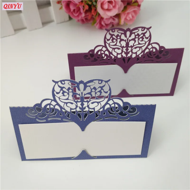 10 шт. в форме сердца лазерная резка свадебный стол имя место карты Свадебная