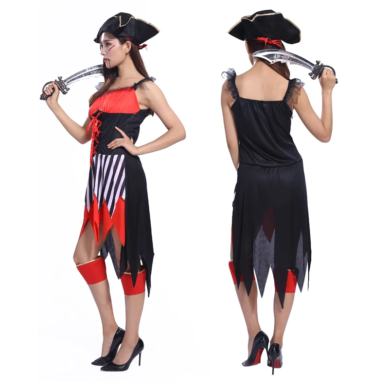 Новый женский костюм пирата на Хеллоуин костюмы для праздников театральные