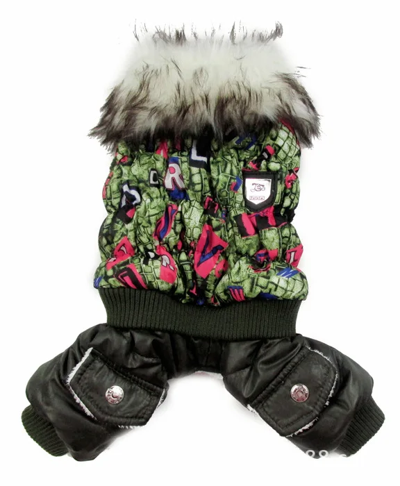 Одежда для собак зимняя теплая одежда собаки чихуахуа пузырь хлопок с меховым